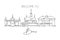 One continuous line drawing of Brno city skyline, Czech Republic. Beautiful landmark. World landscape tourism travel home wall