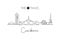 One continuous line drawing of Canberra city skyline, Australia. Beautiful landmark. World landscape tourism travel vacation