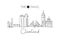 One continuous line drawing of Cleveland city skyline, United States of America. Beautiful landmark. World landscape tourism