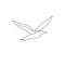 One continuous line drawing of cute albatross for bird conservation logo identity. Adorable sea bird mascot concept for national