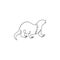 One continuous line drawing of cute otter for company logo company identity. Lutrinae animal mascot concept for pet lover club