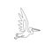 One continuous line drawing of cute pelican for delivery service company logo identity. Large bird mascot concept for product