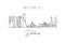 One continuous line drawing of Dallas city skyline, United States of America. Beautiful landmark. World landscape travel vacation