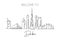 One continuous line drawing of Dubai city skyline United Arab Emirates. Beautiful city landmark. World landscape tourism and