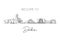 One continuous line drawing of Dublin city skyline, Republic of Ireland. Beautiful landmark. World landscape tour travel vacation