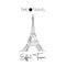 One continuous line drawing Eiffel Tower. Romantic iconic place in Paris, France. Holiday vacation home decor wall art poster