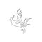 One continuous line drawing of elegant phoenix bird for company logo identity. Business icon concept from animal shape. Dynamic
