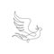 One continuous line drawing of elegant phoenix bird for company logo identity. Business icon concept from animal shape. Trendy