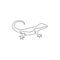 One continuous line drawing of exotic desert lizard for company logo identity. Cute desert animal mascot concept for reptile pet
