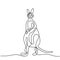 One continuous line drawing of funny standing kangaroo. Australian animal mascot concept for travel tourism campaign icon. Animals