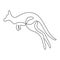 One continuous line drawing of funny standing kangaroo. Australian animal mascot concept for travel tourism campaign icon. Animals