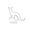 One continuous line drawing of funny standing kangaroo for national zoo logo identity. Animal from Australia mascot concept for