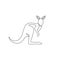 One continuous line drawing of funny standing kangaroo for national zoo logo identity. Animal from Australia mascot concept for