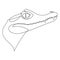 One continuous line drawing of head wild caiman crocodile for company logo identity. Scary animal alligator concept for