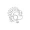 One continuous line drawing of large turkey for livestock logo identity. Giant avian mascot concept for animal husbandry icon.