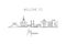 One continuous line drawing Mecca city skyline, Saudi Arabia. Beautiful landmark postcard print art. World landscape tourism