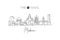 One continuous line drawing Medan city skyline Indonesia. Beautiful city landmark home decor wall art poster print. World