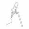 one continuous line drawing podcast microphone vector illustration minimalist design single line art