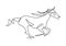 One continuous line drawing of retro old classic wooden horse doll. Line art. doodle. Vintage kids toy item concept single line