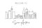 One continuous line drawing of San Antonio city skyline, USA. Beautiful landmark. World landscape tourism travel vacation poster.