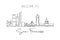 One continuous line drawing San Francisco city skyline, United States of America. Beautiful landmark. World tourism travel