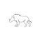 One continuous line drawing of savage common warthog for company logo identity. African savanna pig mascot concept for national