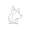 One continuous line drawing of simple cute siberian husky puppy dog head icon. Mammals animal logo emblem vector concept. Trendy