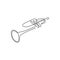 one continuous line drawing trumpet music instrument vector illustration minimalist design single line art