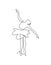 One continuous line drawing woman beauty ballet dancer in elegance motion. Minimalist sexy girl ballerina performs dance concept.