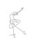 One continuous line drawing woman beauty ballet dancer in elegance motion. Minimalist sexy girl ballerina performs dance concept.