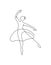 One continuous line drawing woman beauty ballet dancer in elegance motion. Minimalist sexy girl ballerina performs dance concept.