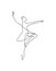 One continuous line drawing woman beauty ballet dancer in elegance motion. Sexy girl ballerina performs art dance concept