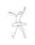 One continuous line drawing woman beauty ballet dancer in elegance motion. Sexy girl ballerina performs art dance concept. Wall