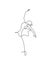 One continuous line drawing woman beauty ballet dancer in elegance motion. Sexy girl ballerina performs art dance concept. Wall
