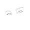 One continuous line drawing of woman eyes minimalistic linear sketch with abstract shapes. Moden style eyes for logo