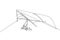 One continuous line drawing of young bravery man flying in the sky using hang gliding parachute. Outdoor dangerous extreme sport