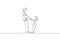 One continuous line drawing of young father and his son holding hands and dancing together at home, family life. Happy parenting