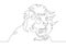 One continuous single drawn line art doodle the head of a mane of a lion