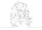 One continuous single drawn line art doodle the head of a mane of a lion