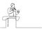 One continuous single line drawn character politics of business coach speaking. A politician giving a speech conveys his vision