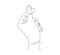 One continuous Valentine single drawing line art doodle hand show heart mini love. Isolated image hand drawn contour on