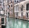 One of the countless canals of the historic city of Venice, an ancient seaside city today visited from all over the world.