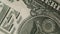 One dollar banknote stop motion macro close up shot. Macro USD finance freedom and investment. 1 dollar depicted George