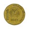 One Dominican peso coin 2002 isolated