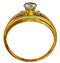 One engagement gold ring with jewelry gem.