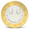 One euro coin happy smiley