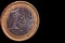one euro coin isolated close up