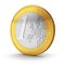 One Euro coin on white