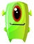 One eyed green monster illustration vector