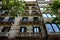 One of the facades of apartment buildings in Barcelona.